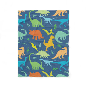 Colorful Dinosaur Pattern Fleece Blanket