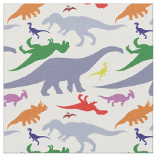 Colorful Dinosaur Pattern (Light) Fabric