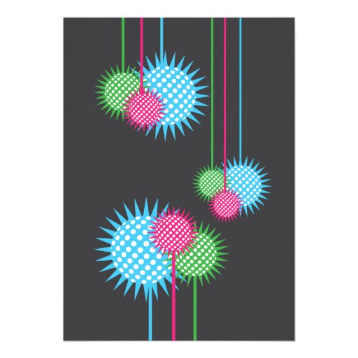 Colorful Disco Ball Party Announcement