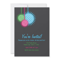 Colorful Disco Ball Party Announcement