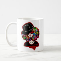 girl, diva, illustration, pop, funny, cute, cool, vintage, music, club, street, stylish, monotone, hip-hop, rap, house-music, techno, female, hip hop, house music, graphic, design, lady, colorful, urban, rock, flower, band, butterfly, cap, Mug with custom graphic design