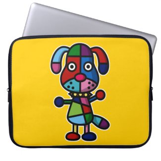 colorful dog computer sleeves