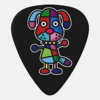 colorful dog guitar pick