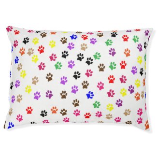 Colorful Dog PAWSitive Prints Large Dog Bed