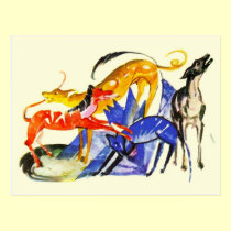 Colorful Dogs postcards