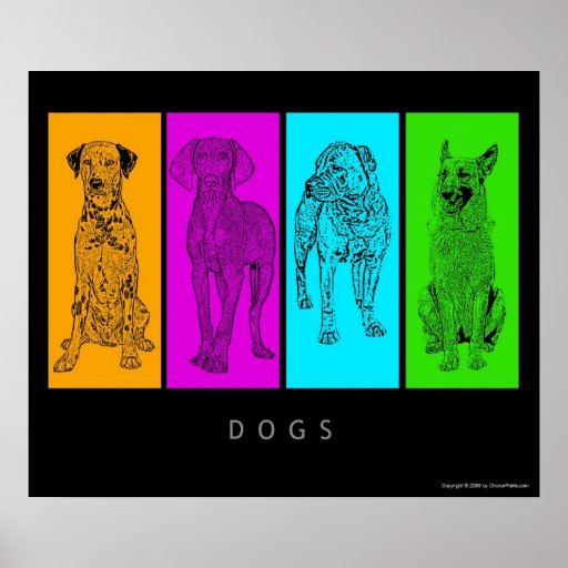 Colorful Dogs Print