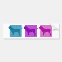 Colorful Dogue de Bordeaux Silhouettes Bumper Sticker