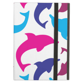 Colorful Dolphins Pattern Hot Pink Teal Blue iPad Cases