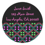 Colorful dots address labels round sticker
