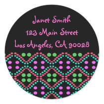 Colorful dots address labels stickers