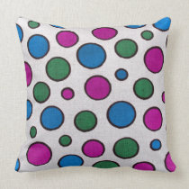 Colorful dots fabric pillows