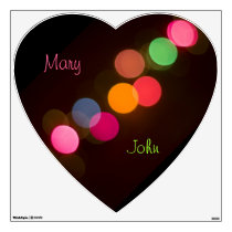 Colorful dots in black heart wall decals