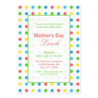 Colorful Dots Mother's Day Invitation