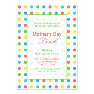 Colorful Dots Mother's Day Invitation