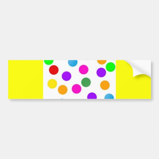colorful_dots_on_white bumper stickers