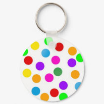colorful_dots_on_white keychains by CreativeColours colorful_dots_on_white keychains