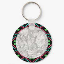 Colorful dots photo frame keychains by DonnaGraysonAbstract Colorful dots photo frame keychains