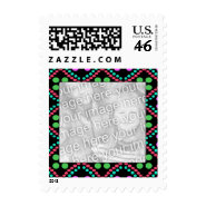 colorful dots photo frame stamp