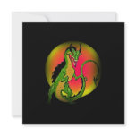 COLORFUL DRAGON IN FULL MOON ~ PARTY INVITATION