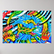 Colorful Dragon Poster