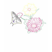 Colorful drawing of butterfly and flowers tshirts shirt