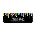 Colorful Dripping Lines Avery Label