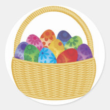 Colorful Easter Eggs in Basket Sticker