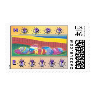 Colorful Easter Eggs Postage stamp