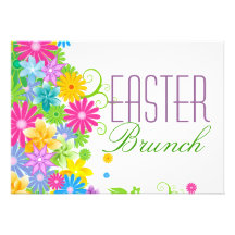 Colorful Easter Flower Bunch Personalized Invitations