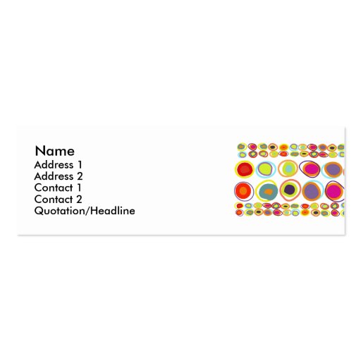 Colorful eggs skinny profile cards business cards (front side)