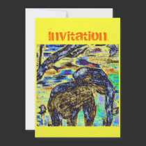 Colorful Elephant Invitation