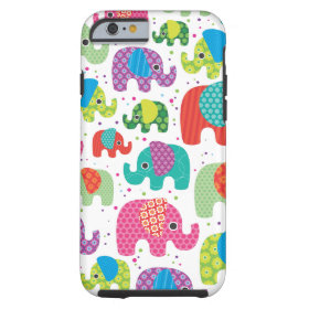 Colorful elephant kids pattern iPhone 6 case