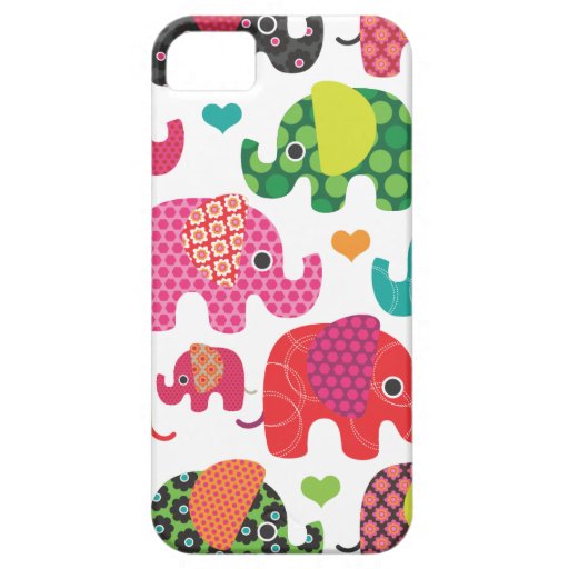 Colorful elephant kids pattern iphone case iPhone 5 cover