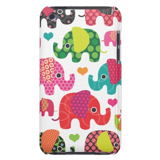 Colorful elephant kids pattern ipod case Case-Mate iPod touch case