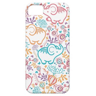 Colorful Elephants And Flowers iPhone 5 Covers