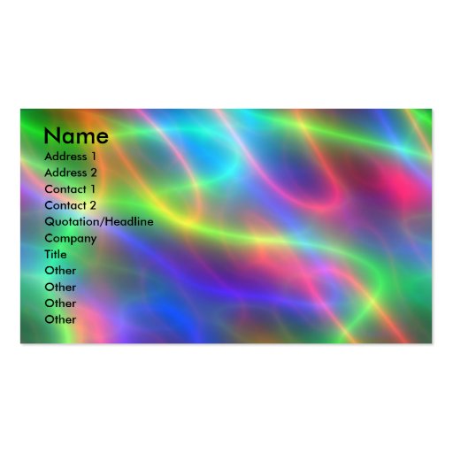 Colorful Energy Business Cards (front side)