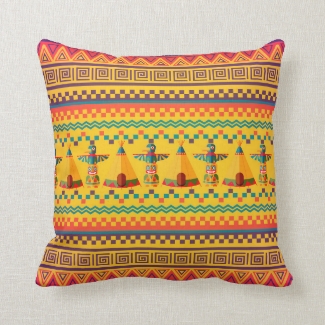 Colorful Ethnic Patterns Throw Pillows