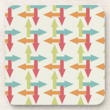 Colorful Every Direction Arrows Blue Red Orange Drink Coasters
