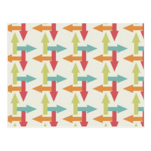 Colorful Every Direction Arrows Blue Red Orange Post Card