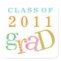 Colorful excitement class of graduation gift tag sticker