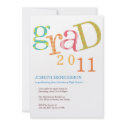 Colorful excitement graduation class announcement invitation