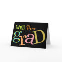 Colorful excitement well done grad congratulation card