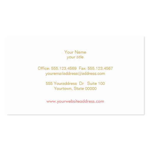 Colorful Exotic Fashion Boutique Pink Elegant Chic Business Card Template (back side)