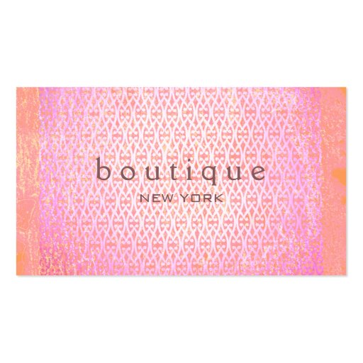 Colorful Exotic Fashion Boutique Pink Elegant Chic Business Card Template (front side)