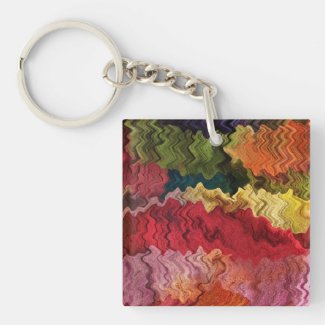Colorful Fabric Abstract Keychain