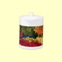 Colorful Fabric Abstract Teapot teapots