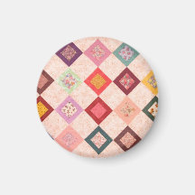 Colorful Fabrics Pattern Refrigerator Magnets