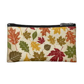 Colorful Fall Autumn Tree Leaves Pattern Cosmetic Bags