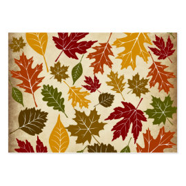 Colorful Fall Autumn Tree Leaves Pattern Business Cards