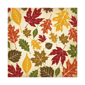 Colorful Fall Autumn Tree Leaves Pattern Gallery Wrap Canvas